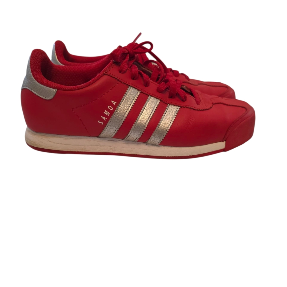 Adidas Samoa Red and Silver Sneakers